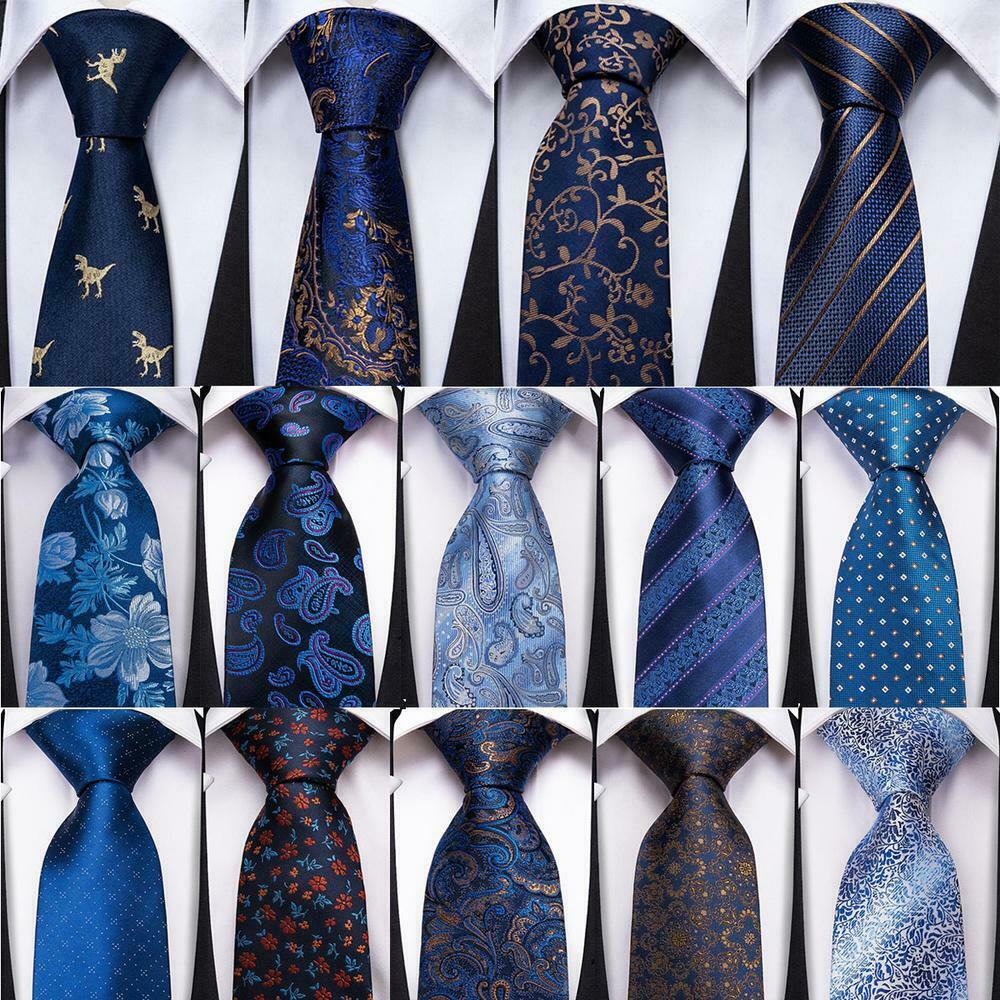 Blue Paisley Floral Novelty Silk Tie – Luxury Plus Suits